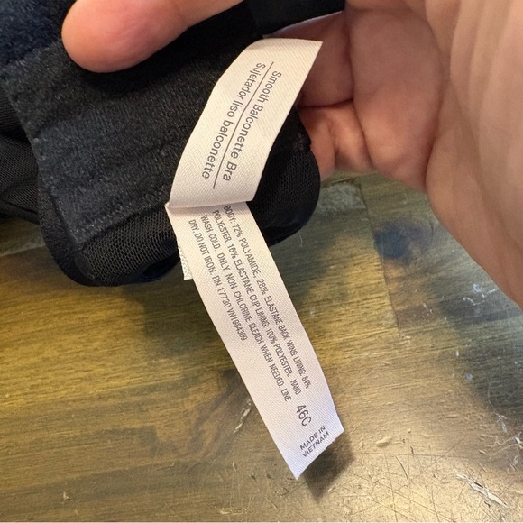 Auden Balconette Bra Black 46C Lightly Lined Demi Coverage Underwire Bra - Picture 5 of 7